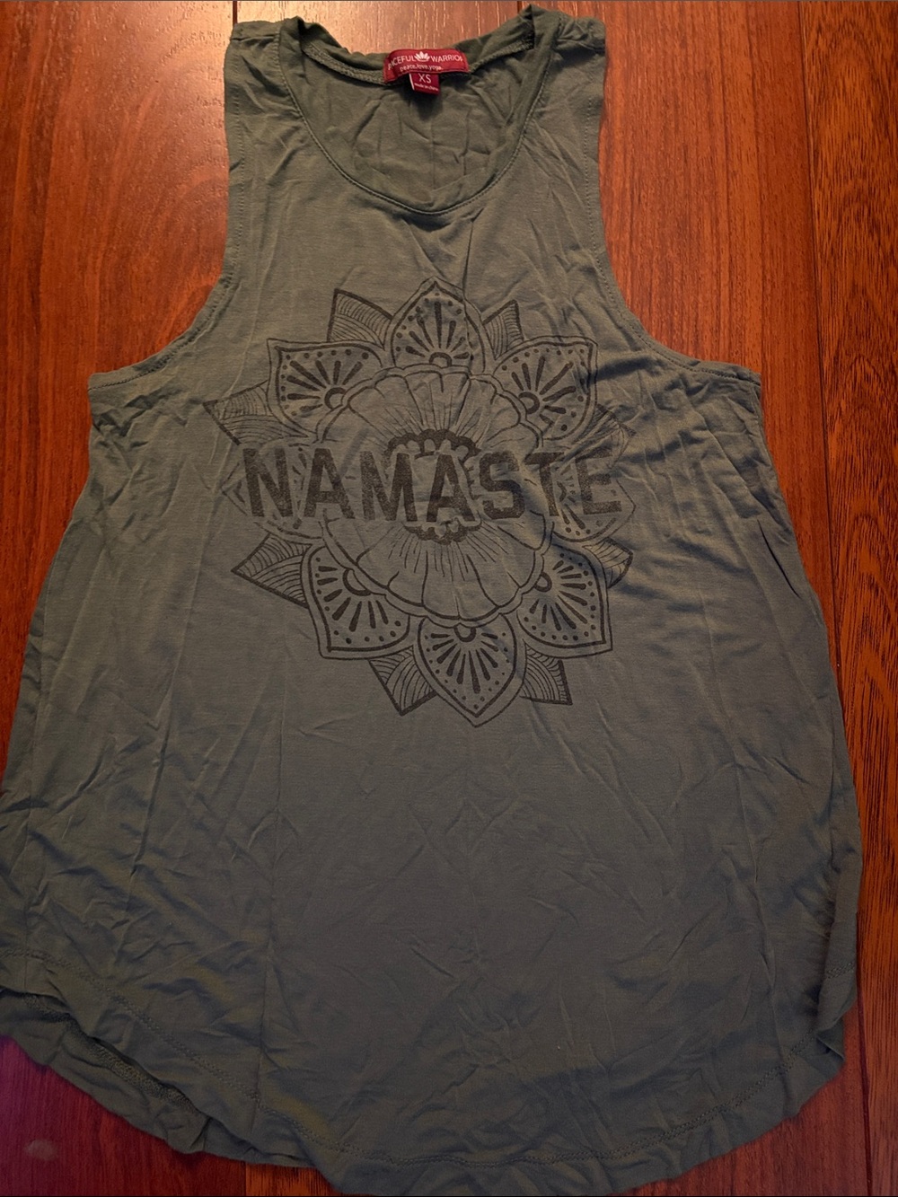 Spiritual Gangster Olive Tank with Mandala 'NAMASTE' Graphic